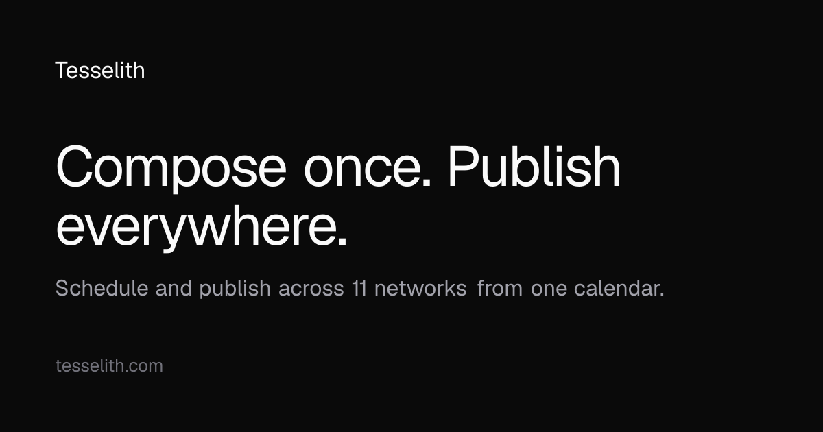 Tesselith — Compose once. Publish everywhere.